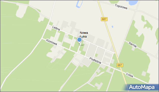 Nowa Łuka, Dębowa, mapa Nowa Łuka