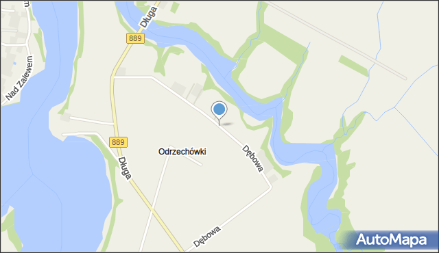 Odrzechowa, Dębowa, mapa Odrzechowa