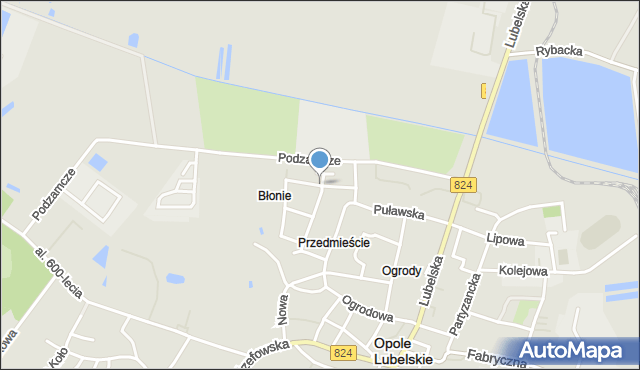 Opole Lubelskie, Dekutowskiego Hieronima, mjr., mapa Opole Lubelskie