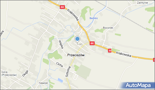 Przeciszów, Dębowa, mapa Przeciszów