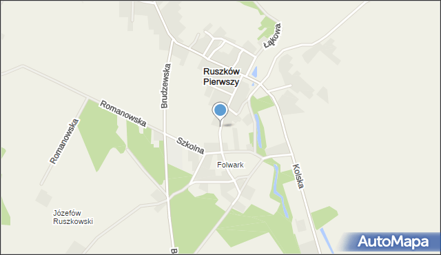 Ruszków Pierwszy, Dębowa, mapa Ruszków Pierwszy