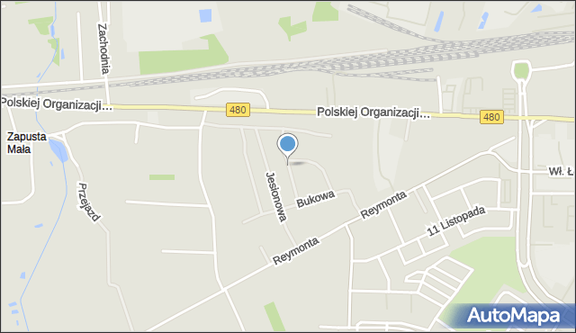 Sieradz, Dębowa, mapa Sieradz