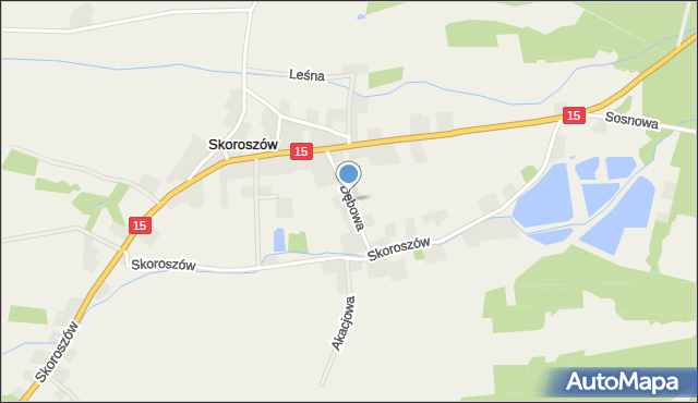 Skoroszów gmina Trzebnica, Dębowa, mapa Skoroszów gmina Trzebnica