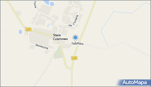 Stare Czarnowo, Dębińska, mapa Stare Czarnowo