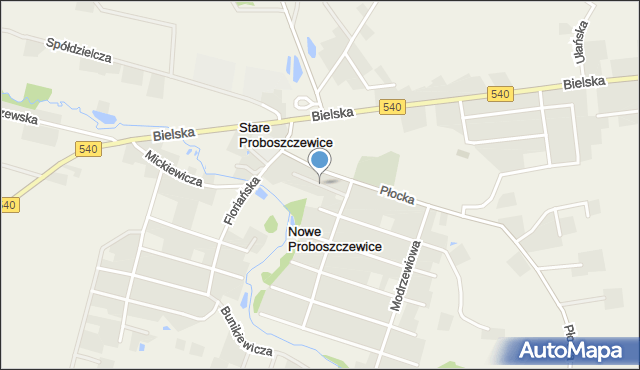 Stare Proboszczewice, Dębowa, mapa Stare Proboszczewice