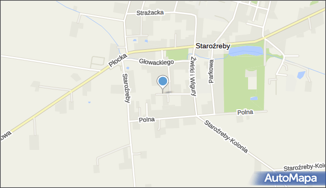 Staroźreby, Deszczowa, mapa Staroźreby