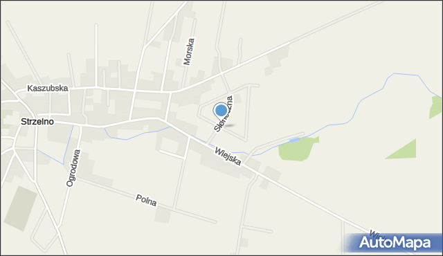 Strzelno gmina Puck, Dębowa, mapa Strzelno gmina Puck
