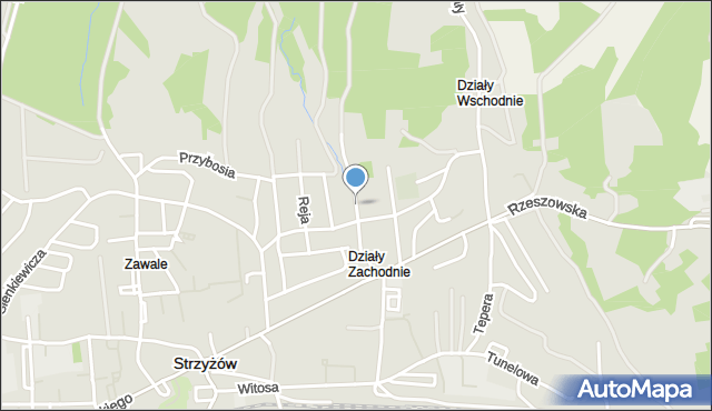 Strzyżów, Demokratycznej Armii Krajowej, mapa Strzyżów