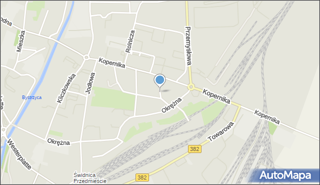 Świdnica, Dębowa, mapa Świdnicy