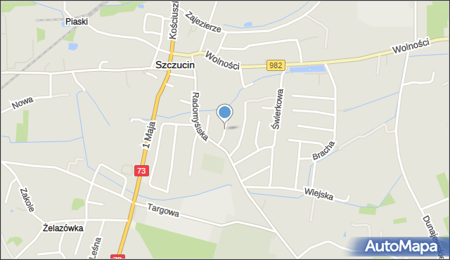 Szczucin, Dębowa, mapa Szczucin