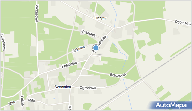 Szewnica, Dębowa, mapa Szewnica