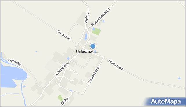 Unieszewo, Dębowa, mapa Unieszewo