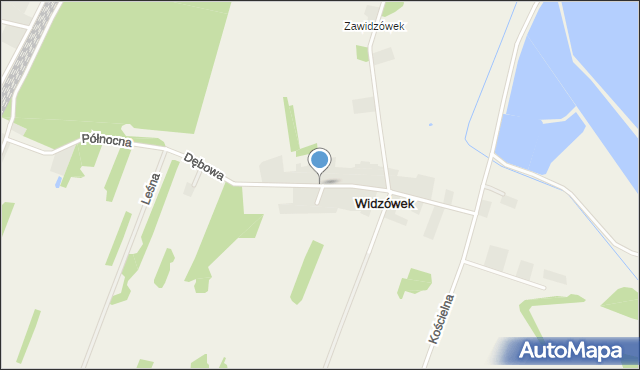 Widzówek, Dębowa, mapa Widzówek