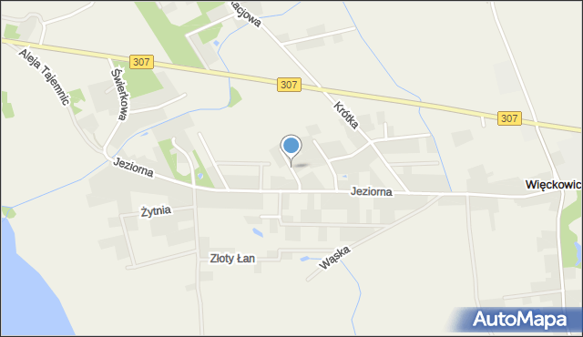 Więckowice gmina Dopiewo, Dereniowa, mapa Więckowice gmina Dopiewo