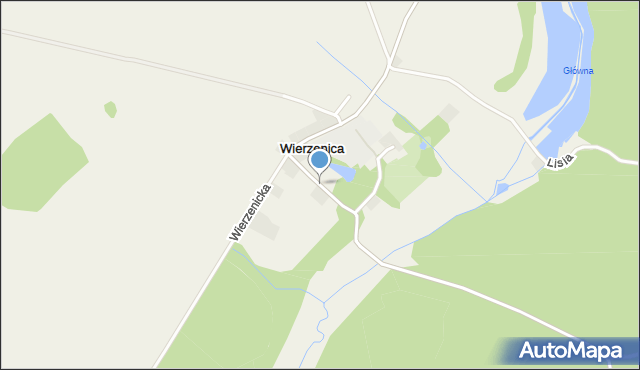 Wierzenica, Dębowa, mapa Wierzenica