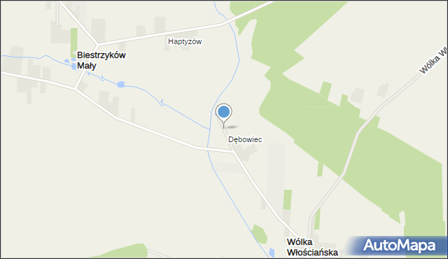 Wólka Włościańska, Dębowiec, mapa Wólka Włościańska