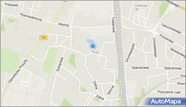 Zawiercie, Dębowa, mapa Zawiercie