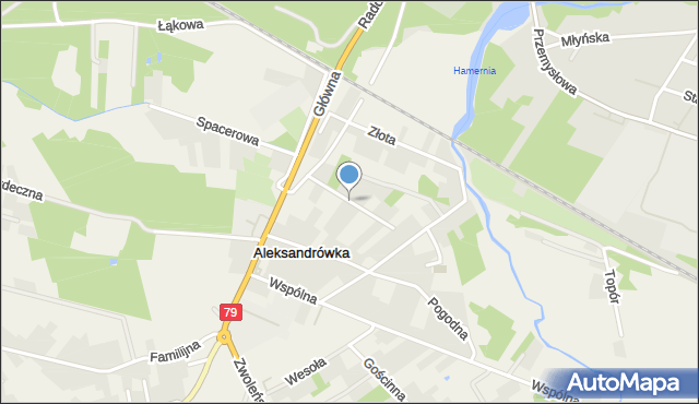 Aleksandrówka gmina Kozienice, Diamentowa, mapa Aleksandrówka gmina Kozienice