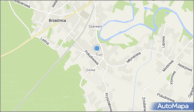 Brzeźnica gmina Dębica, Diamentowa, mapa Brzeźnica gmina Dębica