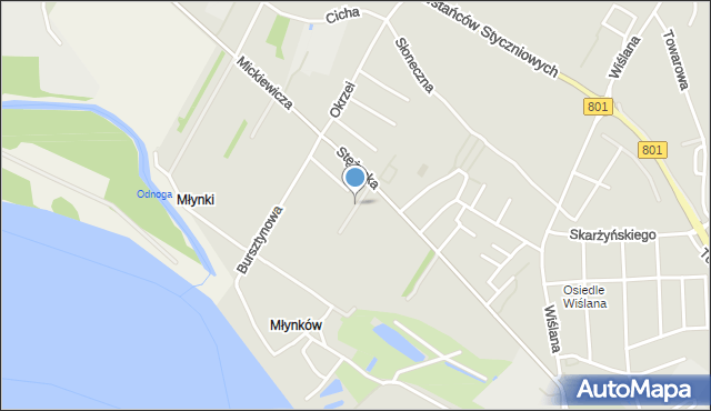 Dęblin, Diamentowa, mapa Dęblin