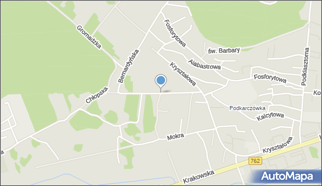 Kielce, Diamentowa, mapa Kielc