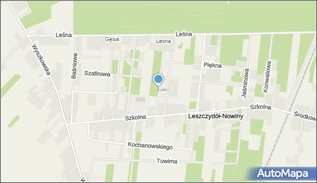 Leszczydół-Nowiny, Diamentowa, mapa Leszczydół-Nowiny