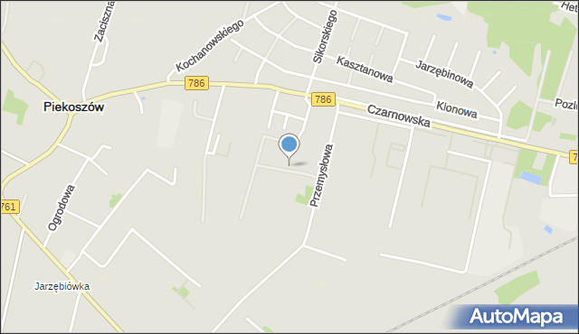 Piekoszów, Diamentowa, mapa Piekoszów