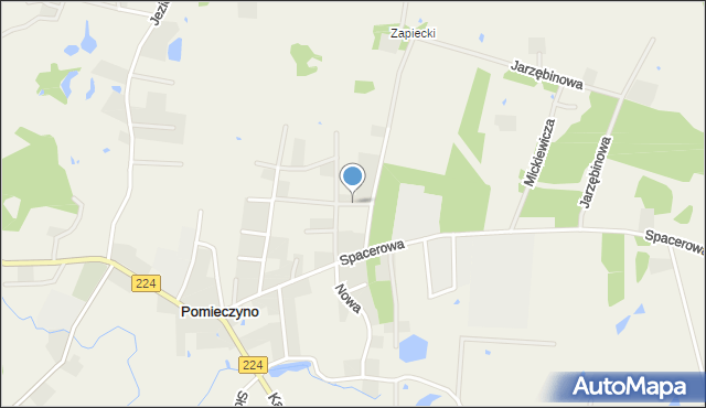 Pomieczyno, Diamentowa, mapa Pomieczyno