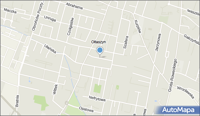 Wrocław, Diamentowa, mapa Wrocławia