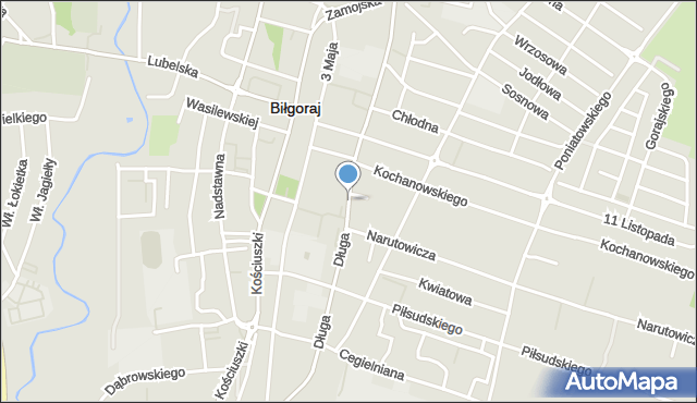 Biłgoraj, Długa, mapa Biłgoraj