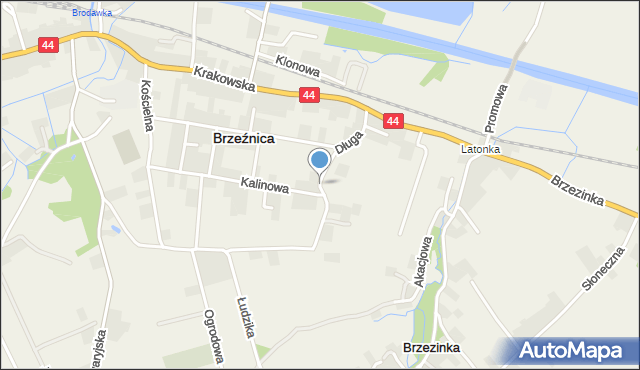 Brzeźnica powiat wadowicki, Długa, mapa Brzeźnica powiat wadowicki