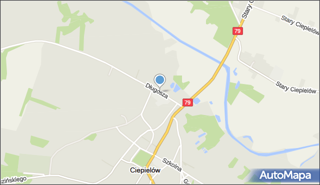 Ciepielów powiat lipski, Długosza, mapa Ciepielów powiat lipski