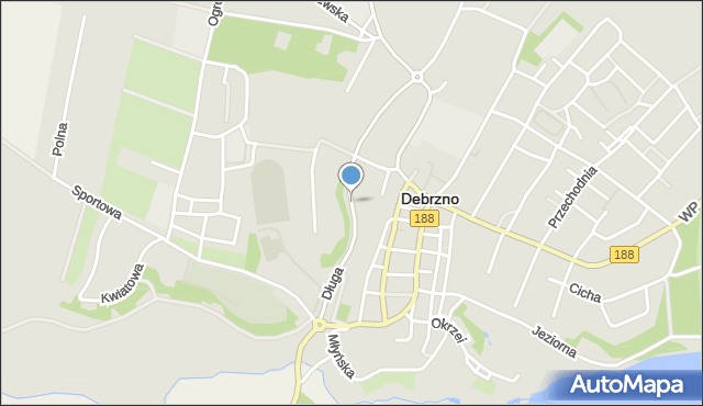 Debrzno, Długa, mapa Debrzno