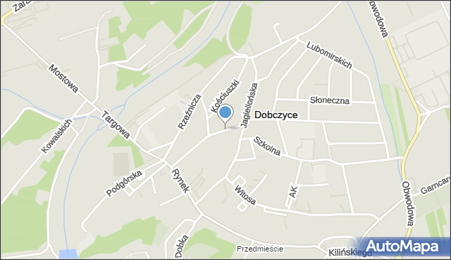 Dobczyce, Długosza, mapa Dobczyce