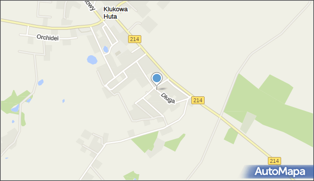 Klukowa Huta, Długa, mapa Klukowa Huta