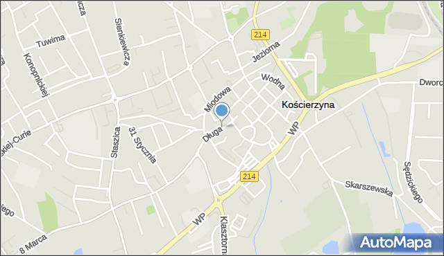 Kościerzyna, Długa, mapa Kościerzyna