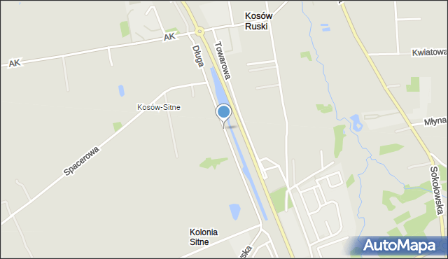 Kosów Lacki, Długa, mapa Kosów Lacki