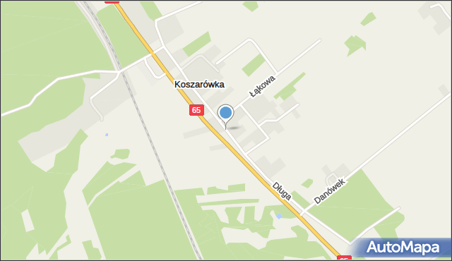 Koszarówka gmina Grajewo, Długa, mapa Koszarówka gmina Grajewo