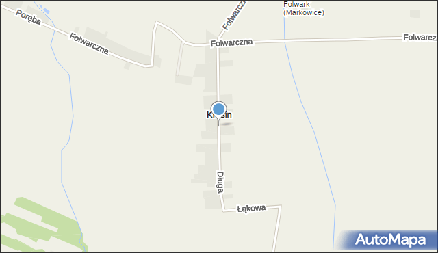 Krusin gmina Koziegłowy, Długa, mapa Krusin gmina Koziegłowy