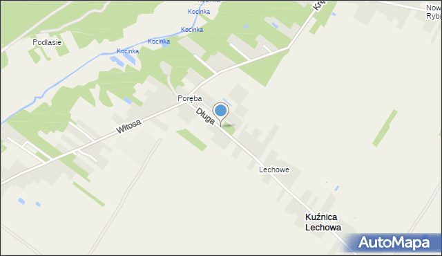 Kuźnica Kiedrzyńska, Długa, mapa Kuźnica Kiedrzyńska