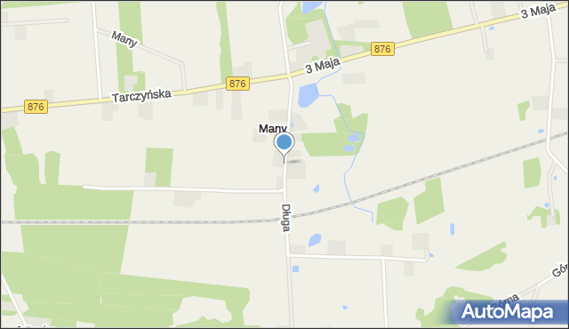 Many, Długa, mapa Many