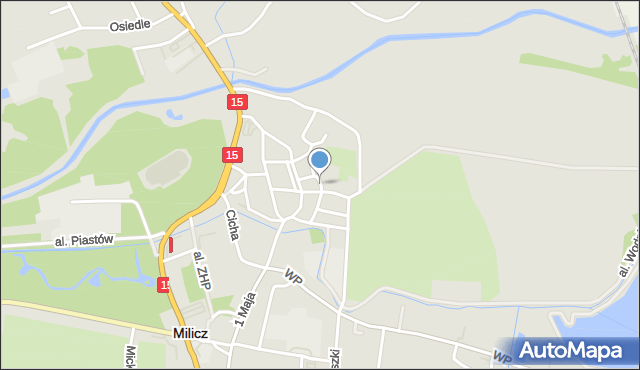 Milicz, Długa, mapa Milicz