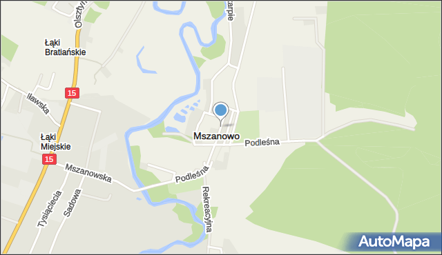 Mszanowo, Długa, mapa Mszanowo