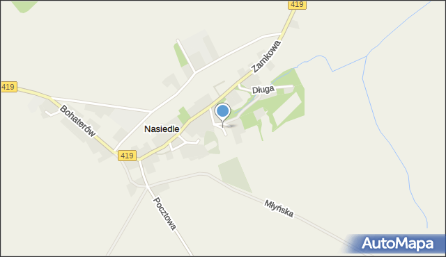 Nasiedle, Długa, mapa Nasiedle