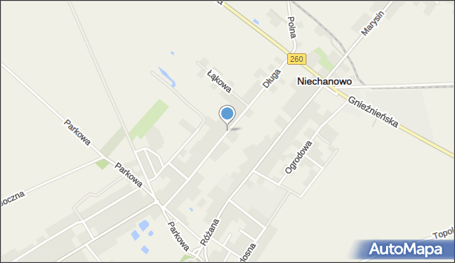 Niechanowo, Długa, mapa Niechanowo