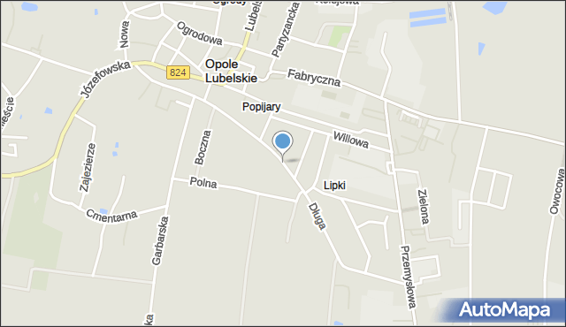 Opole Lubelskie, Długa, mapa Opole Lubelskie