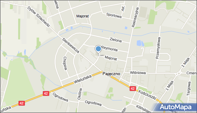 Pajęczno, Długosza Jana, mapa Pajęczno