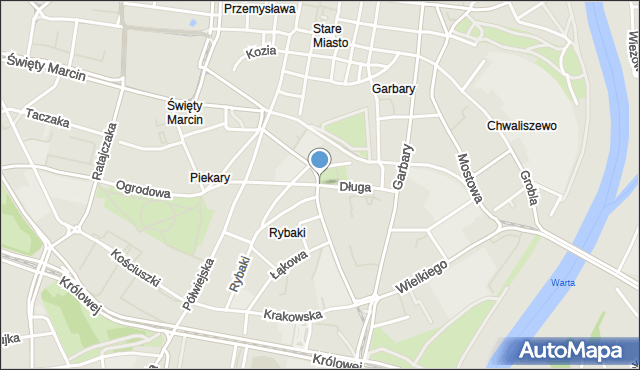 Poznań, Długa, mapa Poznania