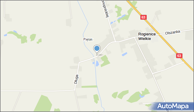 Rogienice Wielkie, Długa, mapa Rogienice Wielkie