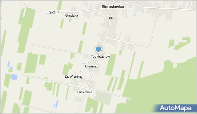 Sierosławice gmina Końskie, Długa, mapa Sierosławice gmina Końskie